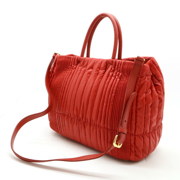 Prada Tessuto Impuntu Shoulder Bag Rosso red - Picture 2 of 7